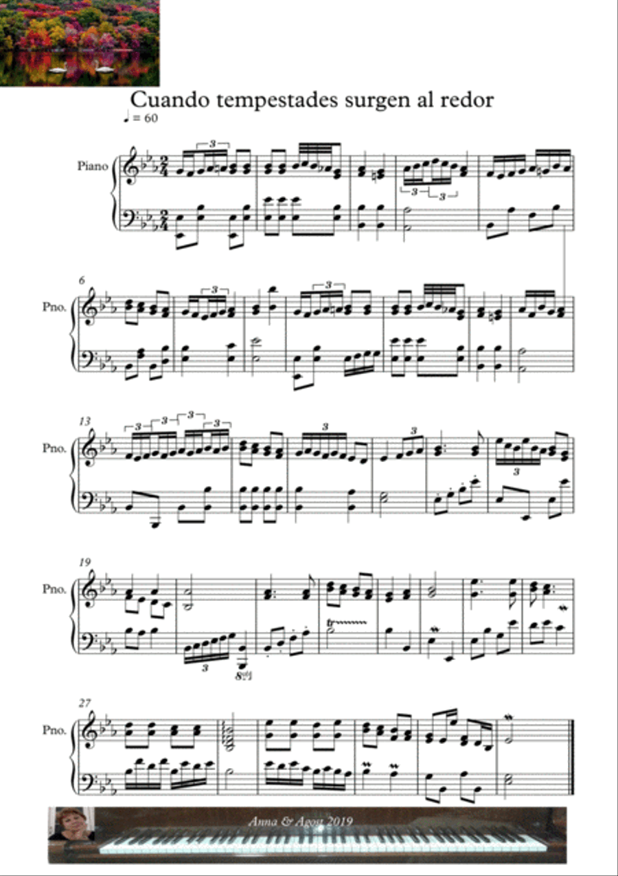 Cuando tempestades surgen alrededor Piano Solo scores gallery preview page 1