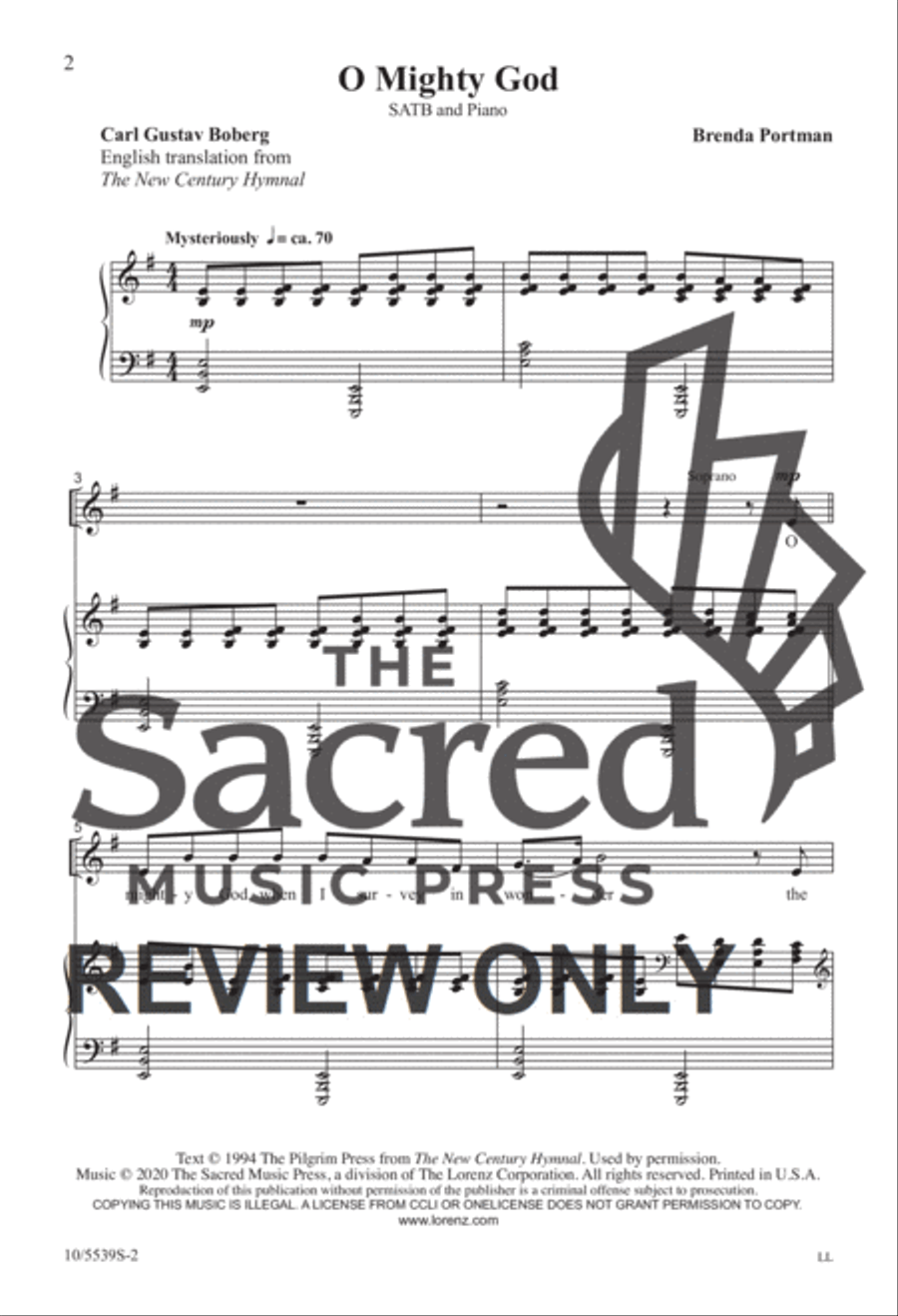 O Mighty God SATB 4-Part scores gallery preview page 2