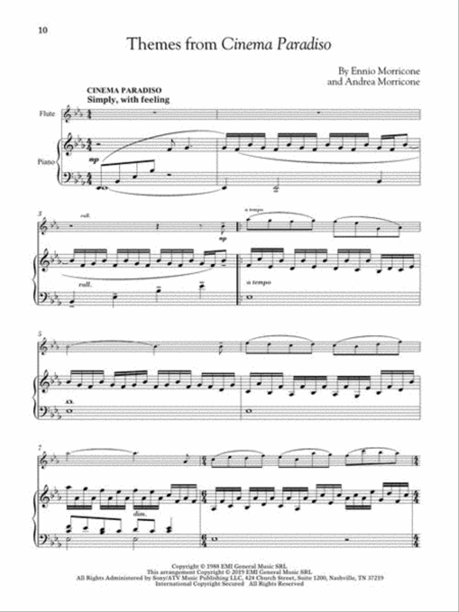 Movie Themes for Classical Players – Flute and Piano Flute Solo scores gallery preview page 6