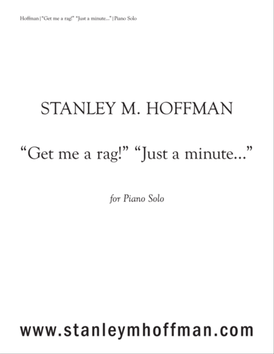 Get me a rag! Just a minute... Piano Solo scores gallery preview page 1