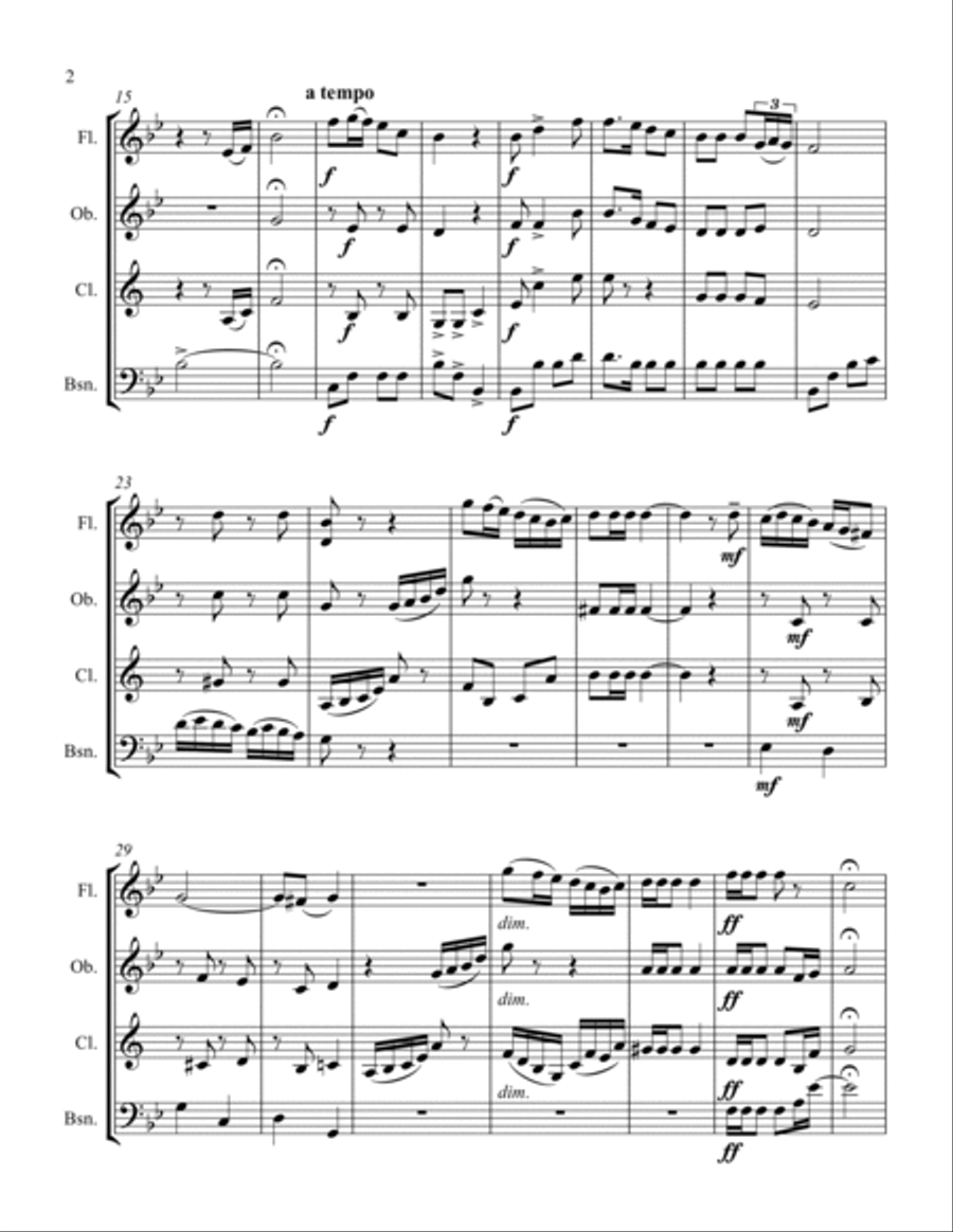 Despertar del Cazador Despertar del Cazador Woodwind Quartet scores gallery preview page 2