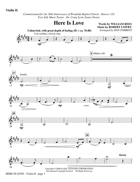 Here Is Love - Violin 2