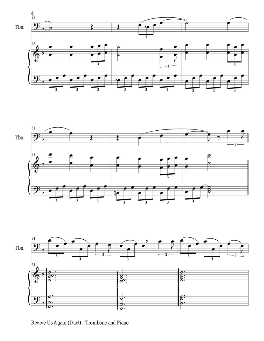 3 GOSPEL HYMNS, SET II (Duets for Trombone & Piano) Trombone Duet scores gallery preview page 6