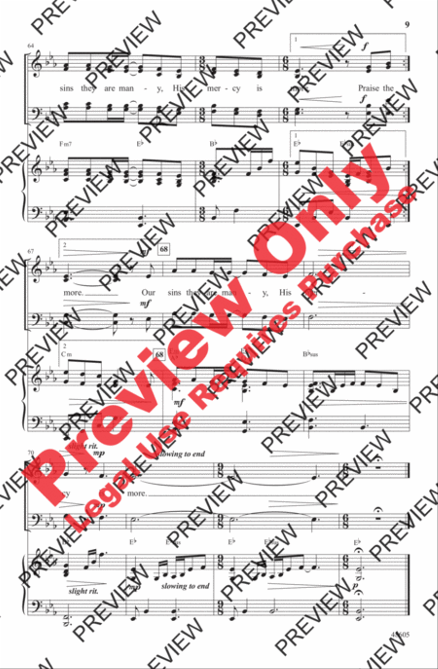 His Mercy Is More 4-Part scores gallery preview page 9