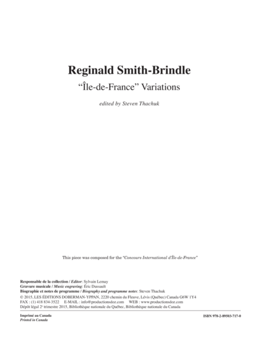 Île-de-France Variations Classical Guitar scores gallery preview page 1