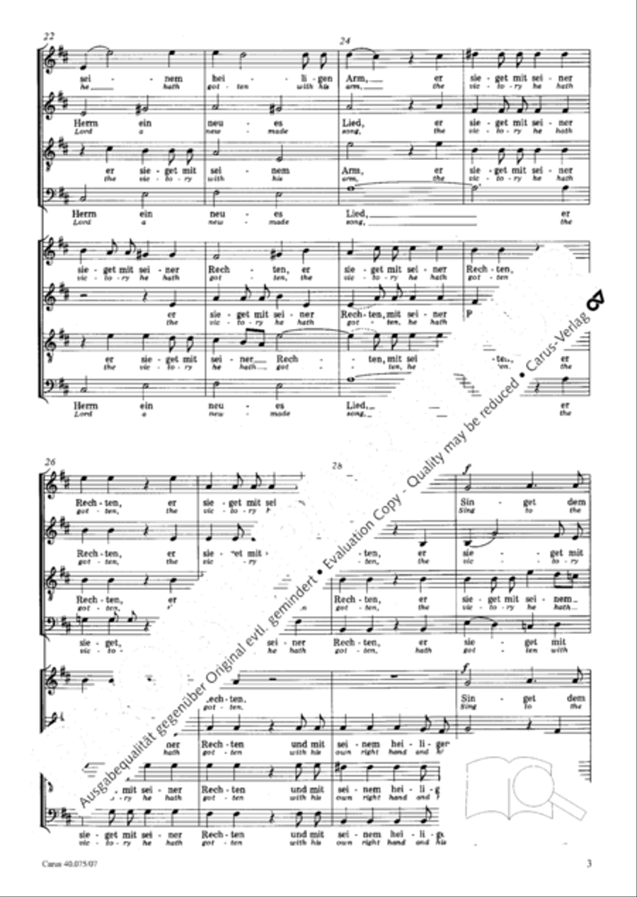 Psalm 98 (Der 98. Psalm) 4-Part scores gallery preview page 14