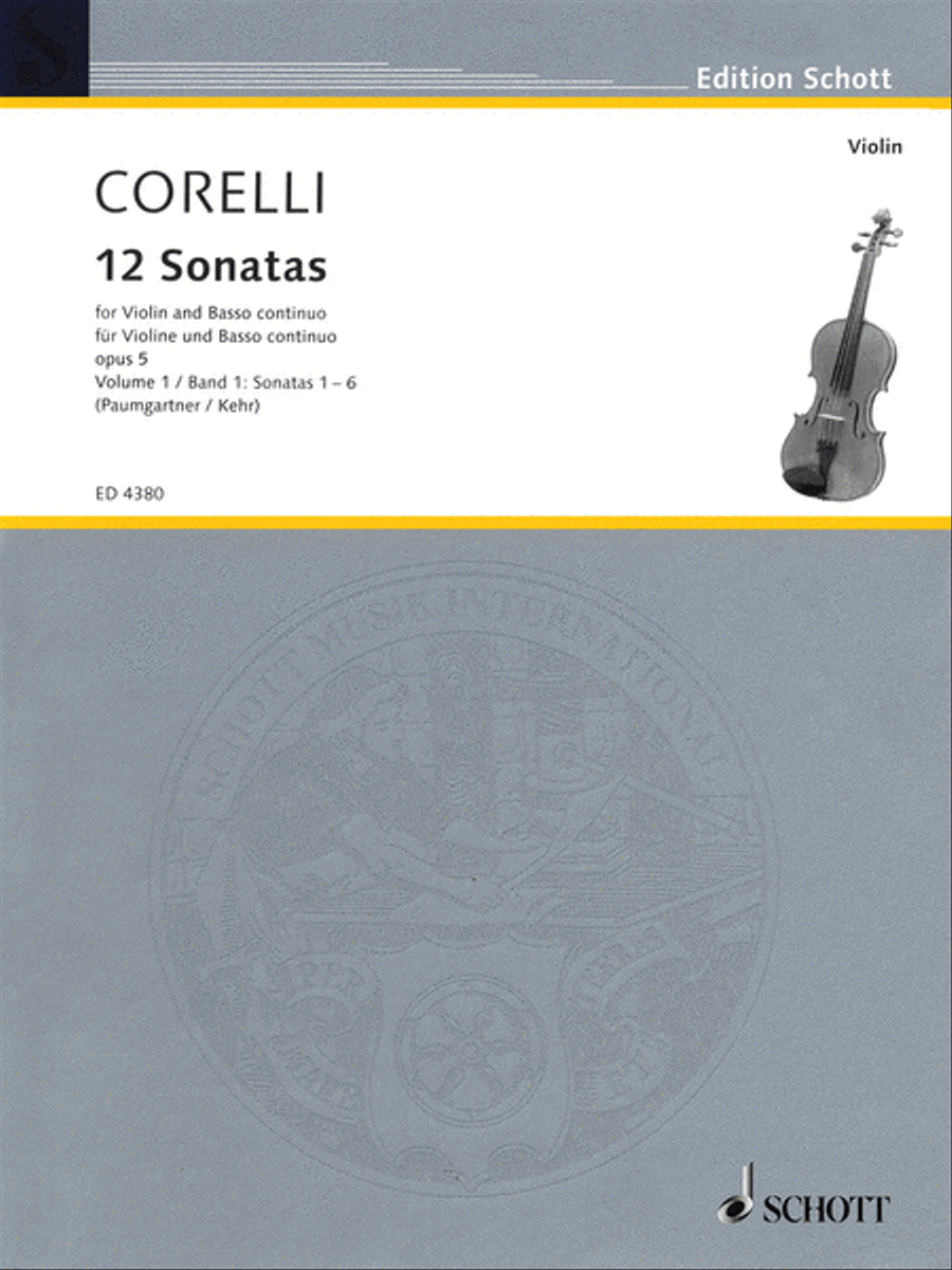 12 Sonatas, Op. 5 – Volume 1 Violin Solo scores gallery preview page 1
