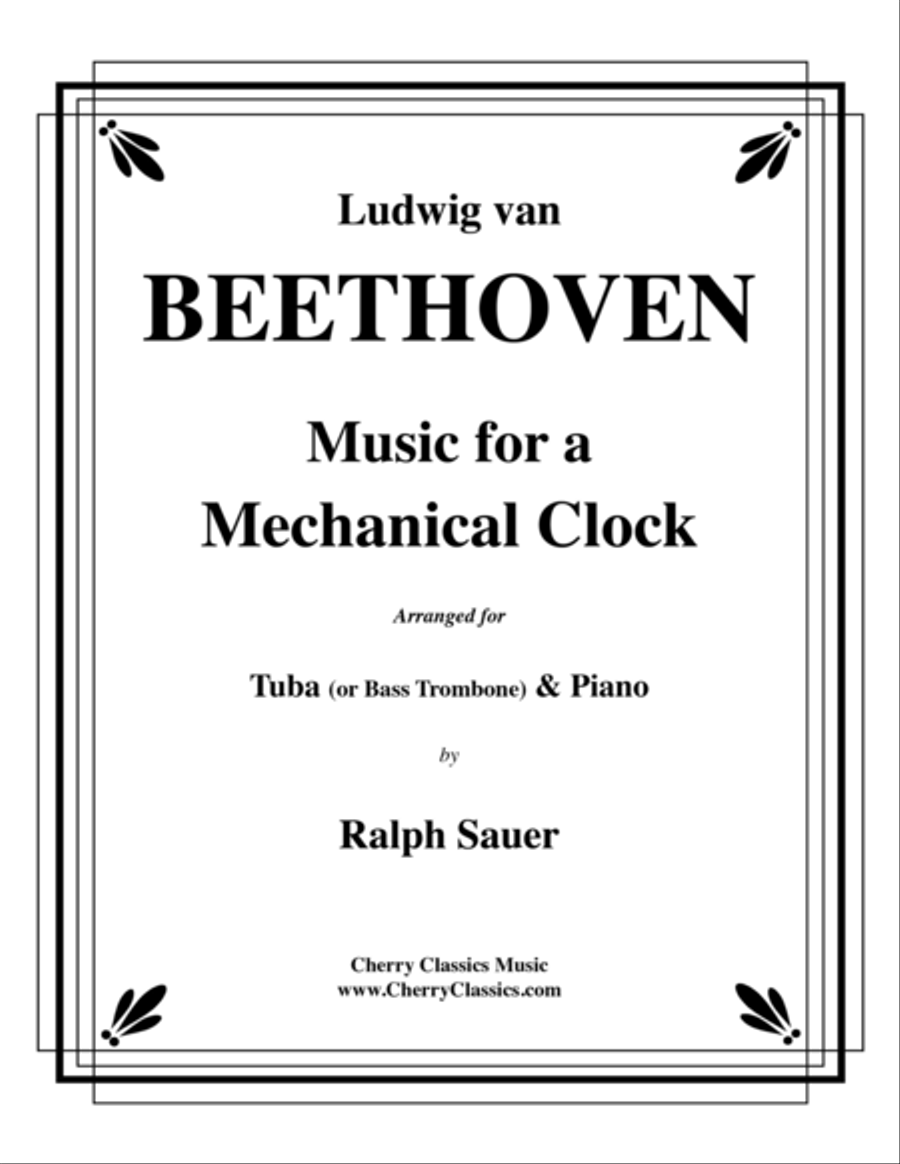 Music for a Mechanical Clock for Tuba or Bass Tromobne and Piano Bass Trombone scores gallery preview page 1