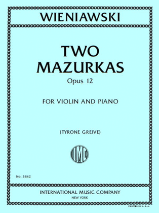 Book cover for Two Mazurkas, Op.12