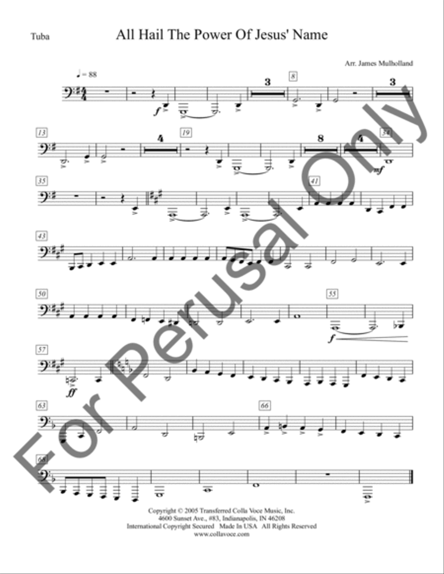 All Hail The Power Of Jesus' Name (Brass Quartet Parts) Choir scores gallery preview page 5