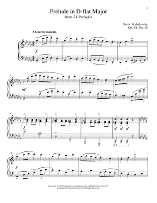 Prelude In D-Flat Major, Op. 38, No. 15