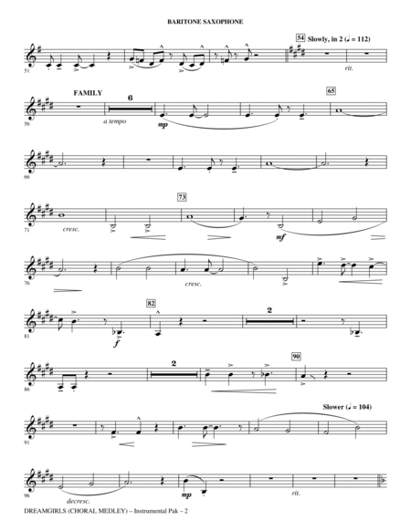 Dreamgirls (Choral Medley) - Baritone Saxophone