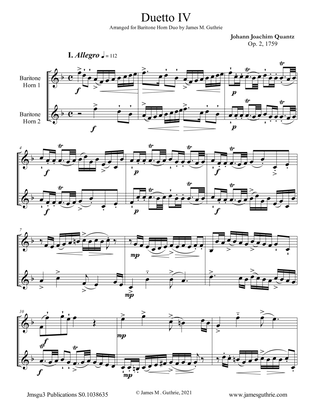Quantz: Duetto Op. 2 No. 4 for Baritone Horn Duo