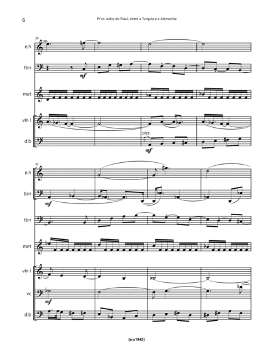 Pr'os lados do Piaui, entre a Turquia e a Alemanha Chamber Orchestra scores gallery preview page 6