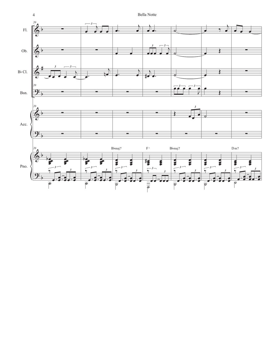 Bella Notte Woodwind Quartet scores gallery preview page 4