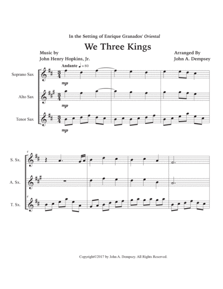 We Three Kings (Sax Trio: SAT) image number null