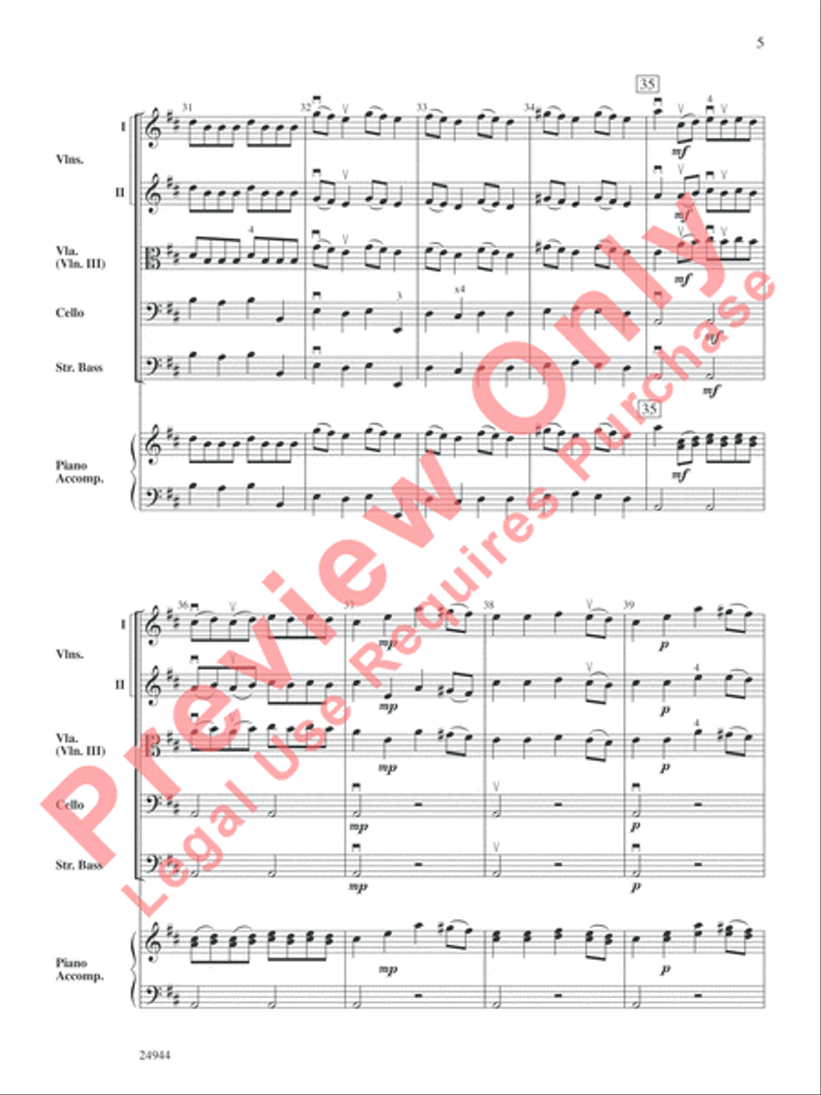 Concerto in D String Orchestra scores gallery preview page 6