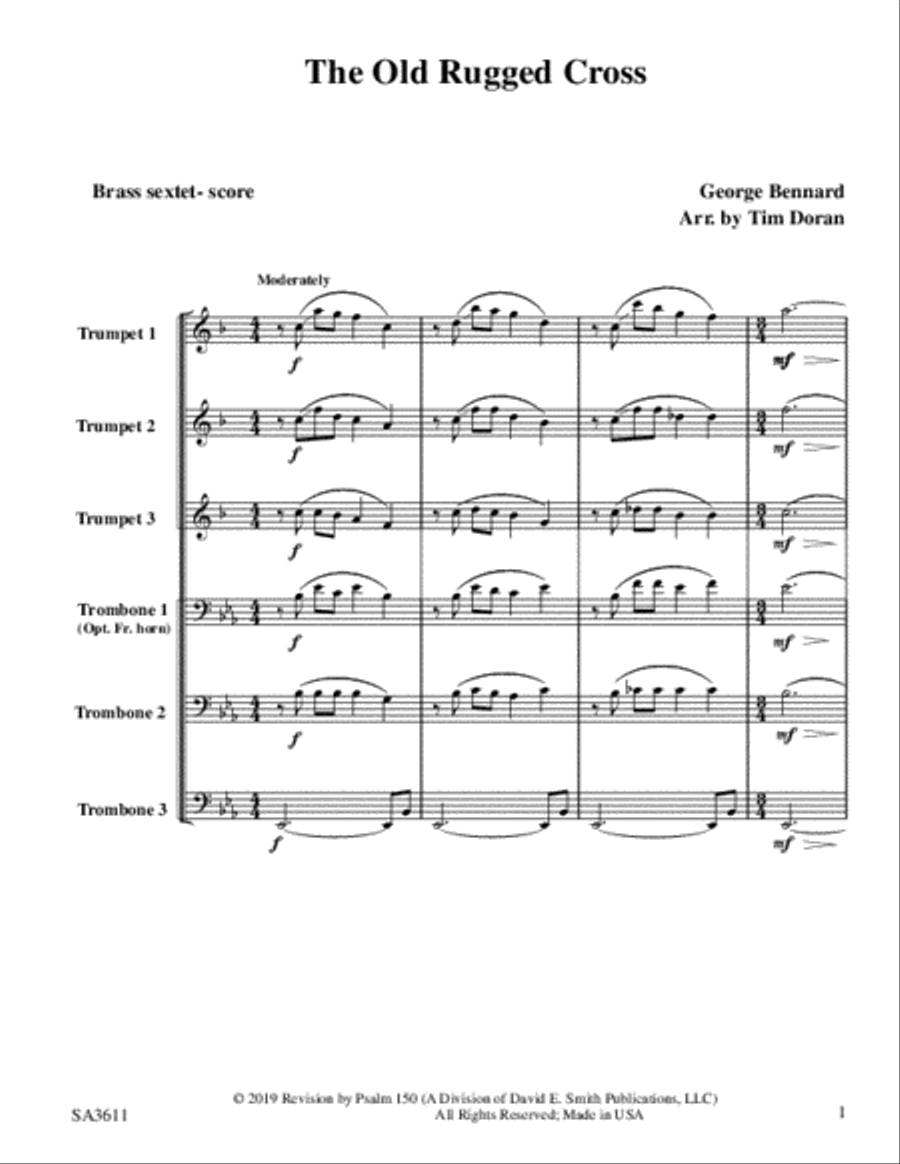 The Old Rugged Cross The Old Rugged Cross Brass Ensemble scores gallery preview page 2