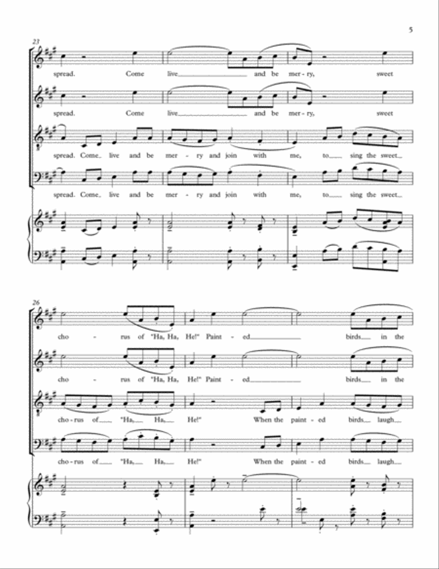 Three Songs of William Blake (Piano reduction) 4-Part scores gallery preview page 5