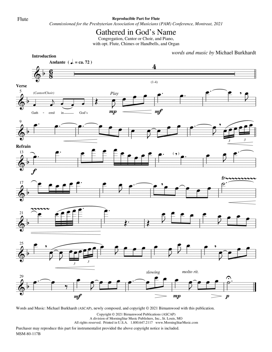 Gathered in God's Name Gathered in God's Name Choir scores gallery preview page 1