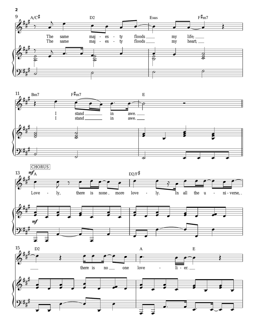 Lovely Piano, Vocal, Guitar scores gallery preview page 2