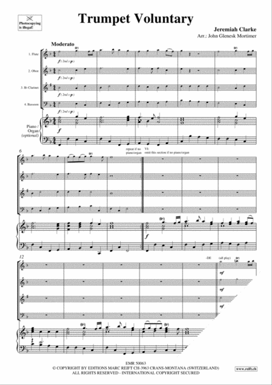 Trumpet Voluntary Bassoon scores gallery preview page 3