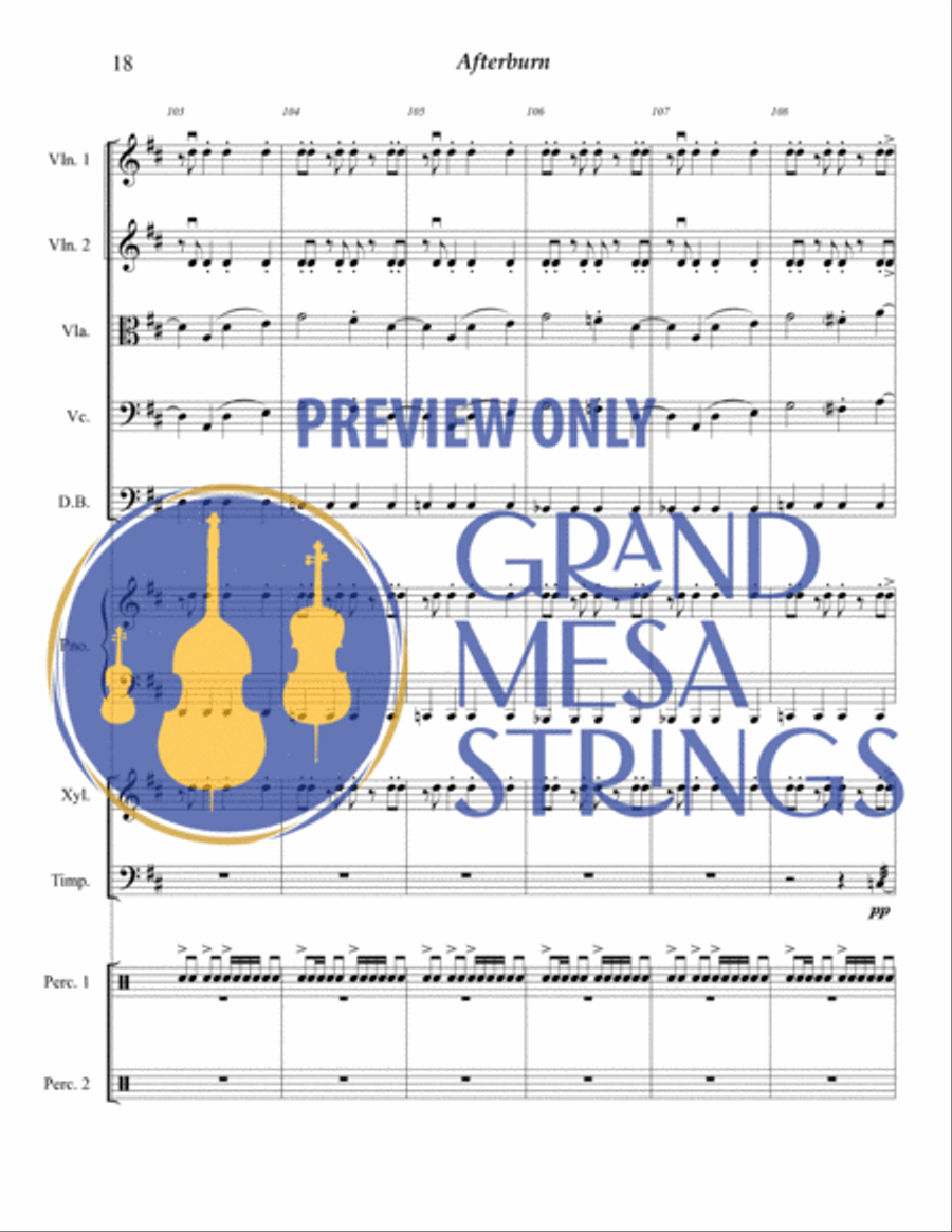 Afterburn for Strings & Percussion String Orchestra scores gallery preview page 19