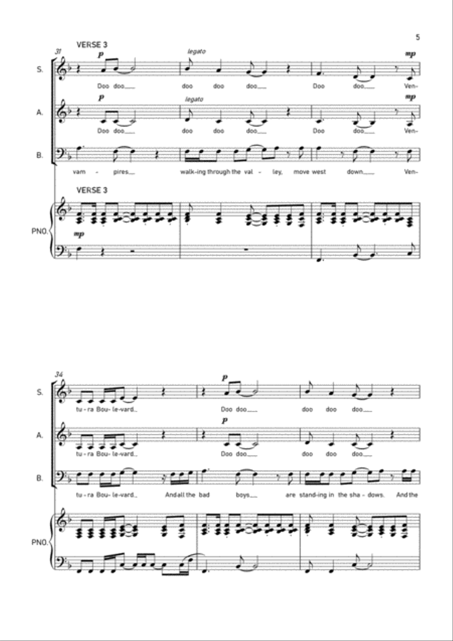 Free Fallin' 3-Part scores gallery preview page 5