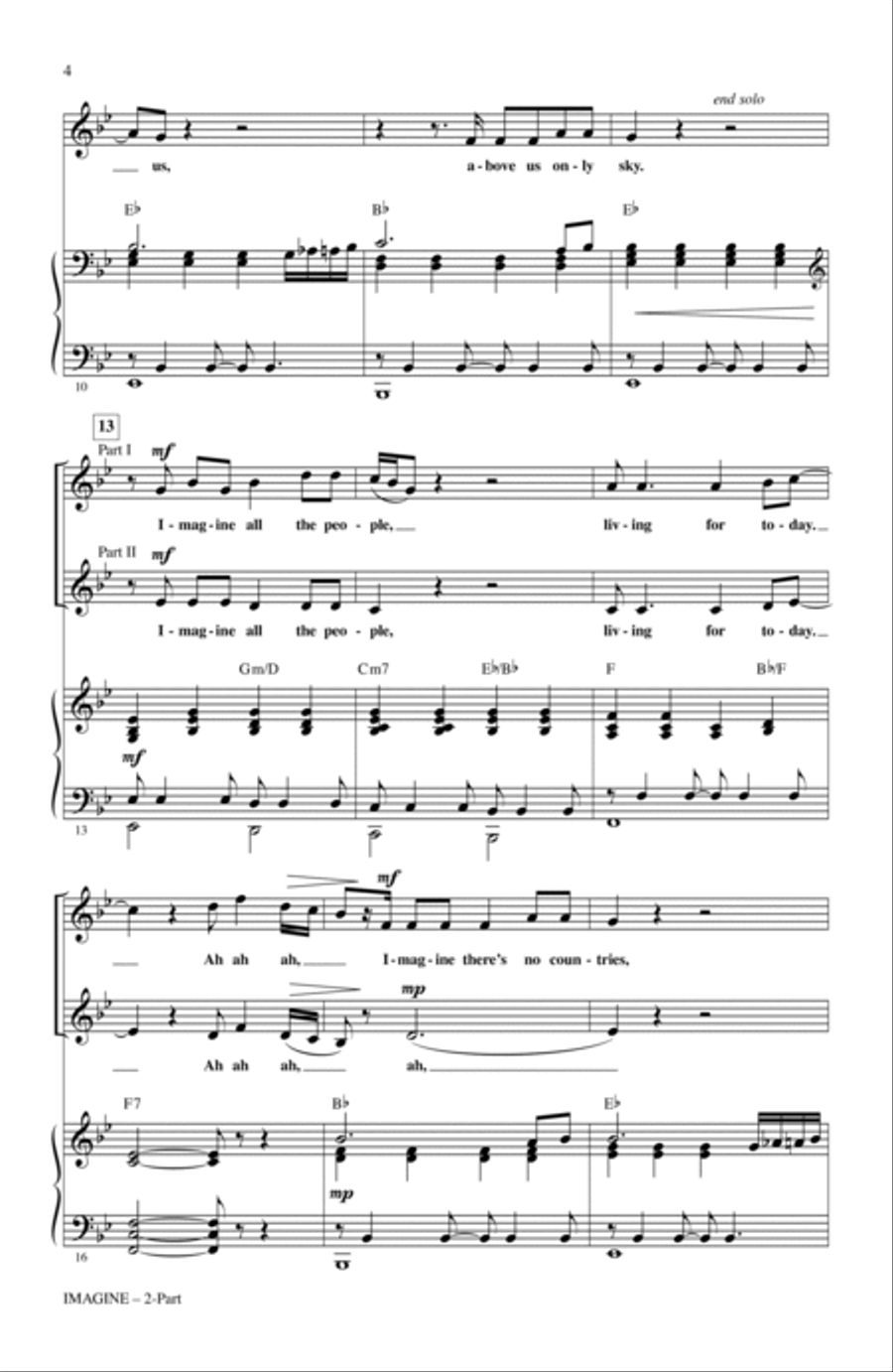 Imagine (arr. Audrey Snyder) 2-Part scores gallery preview page 2