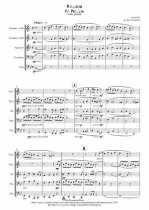 Faure: Requiem Op.48: I. IV Pie Jesu - brass quintet