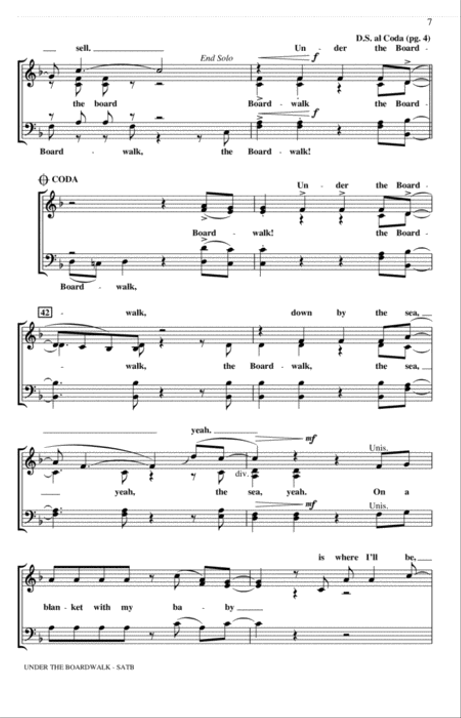 Under The Boardwalk (arr. Mark Brymer) 4-Part scores gallery preview page 5