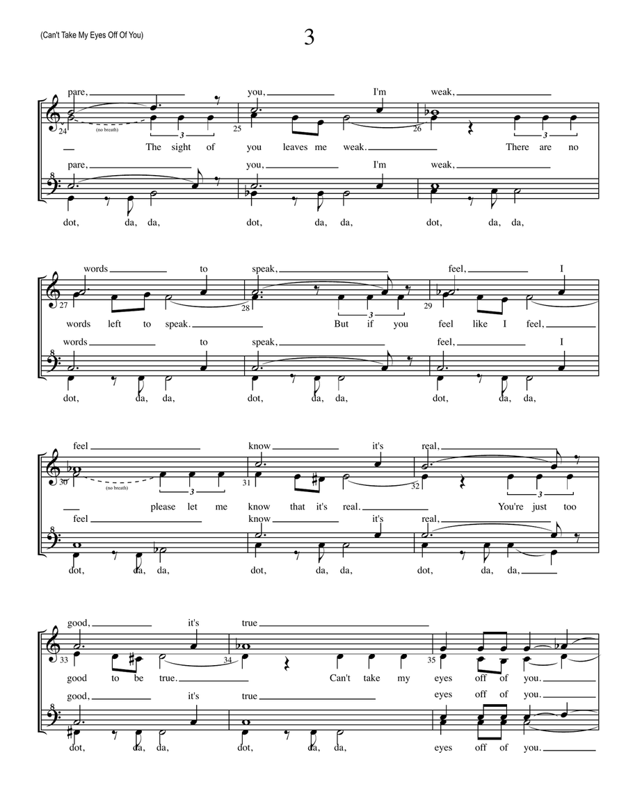 Can't Take My Eyes Off Of You SSAA scores gallery preview page 3