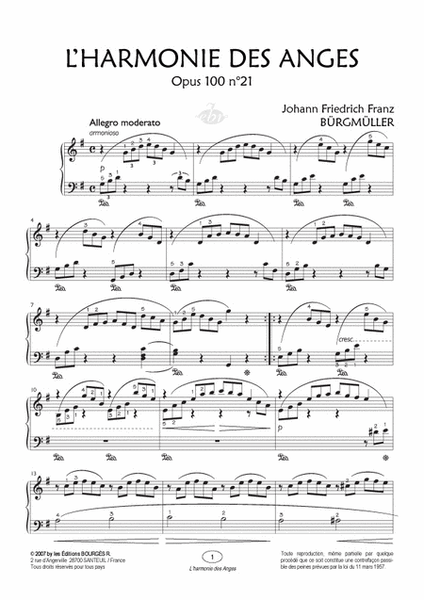 2 Etudes Opus 100 : n°2 "Arabesque" - n°21 "l'Harmonie des Anges" (Collection Anacrouse)