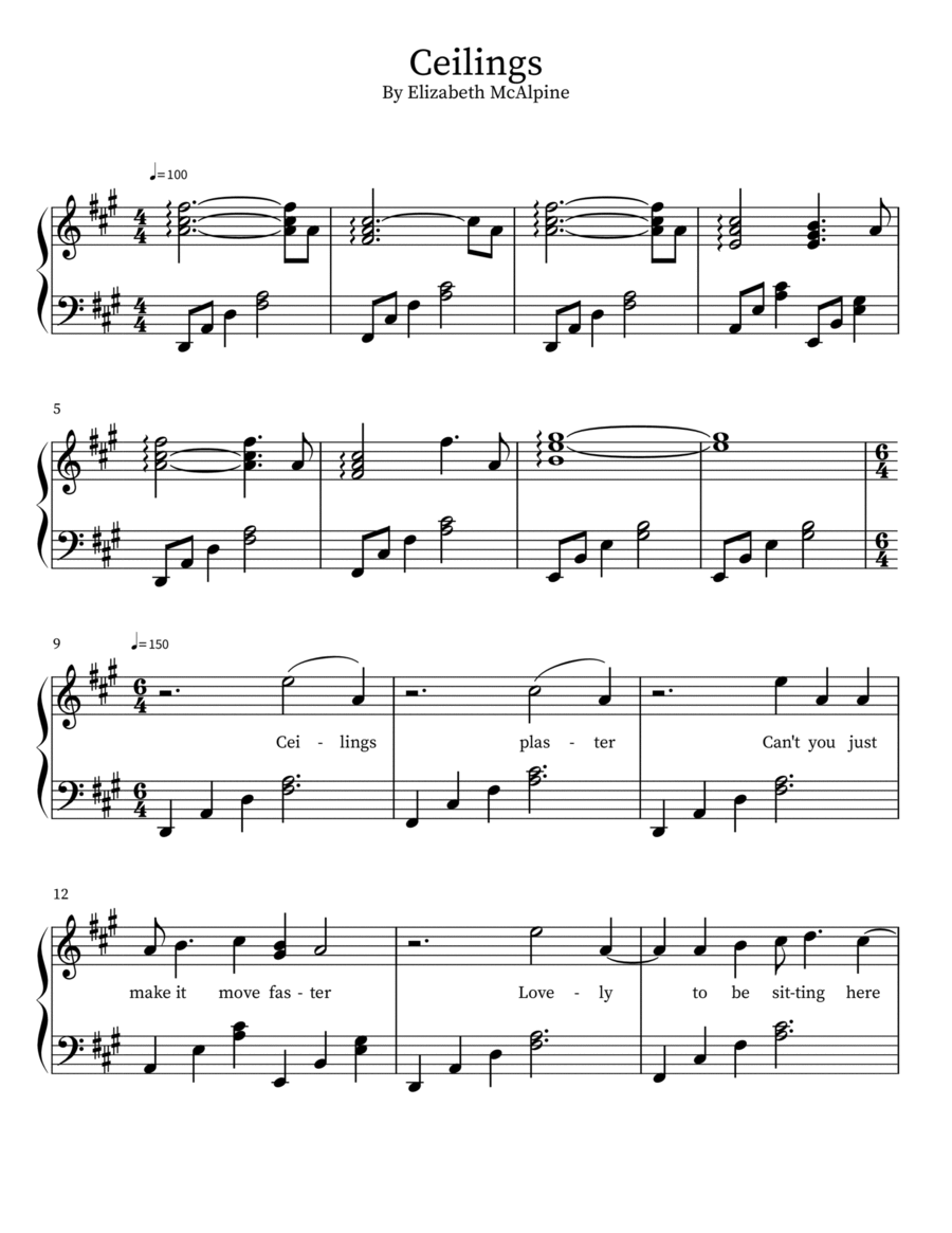 Ceilings Piano Solo scores gallery preview page 1