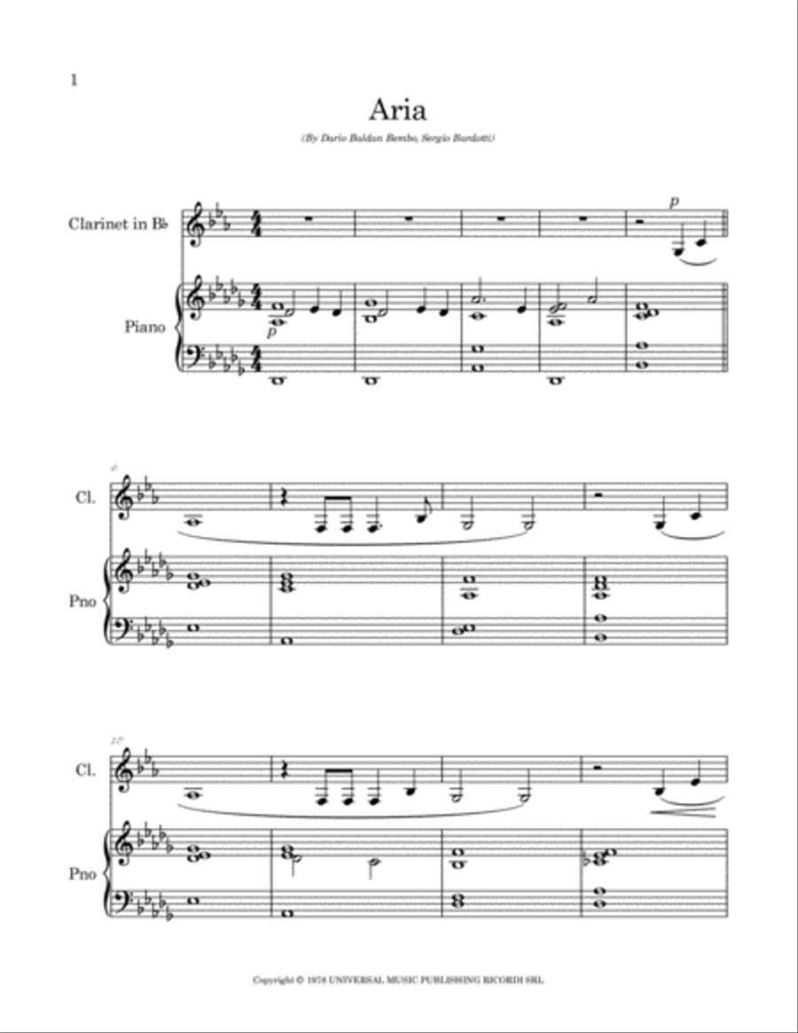 Aria Clarinet Solo scores gallery preview page 2