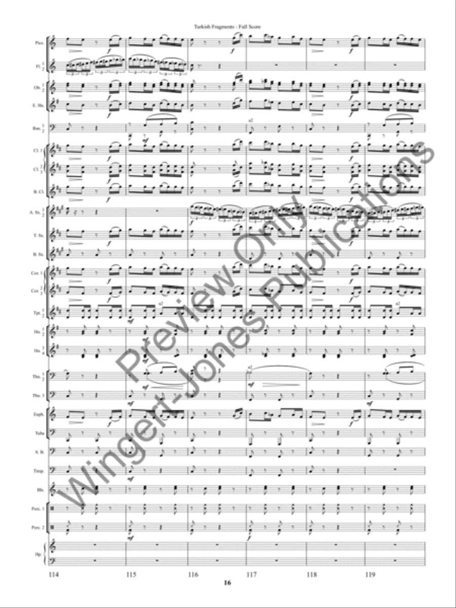 Turkish Fragments Turkish Fragments Concert Band scores gallery preview page 19