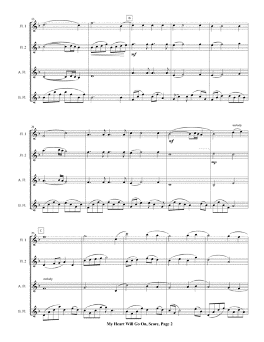 My Heart Will Go On (Love Theme from Titanic) Woodwind Ensemble scores gallery preview page 4