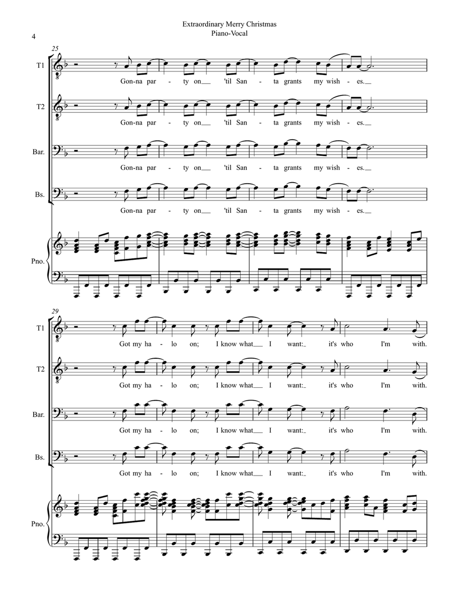 Extraordinary Merry Christmas TTBB scores gallery preview page 4