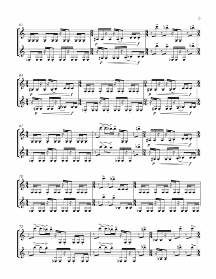 KNEE GAS (ON) for two bass clarinets KNEE GAS (ON) for two bass clarinets Woodwind Ensemble scores gallery preview page 5
