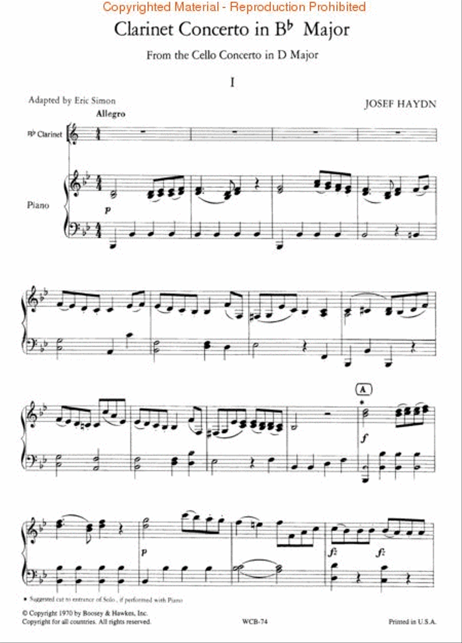 Clarinet Concerto in Bb Major Clarinet Solo scores gallery preview page 3