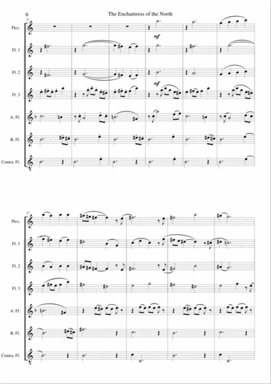 The Enchantress of the North (Incantatrice del Norte) for flute choir Flute Choir scores gallery preview page 6