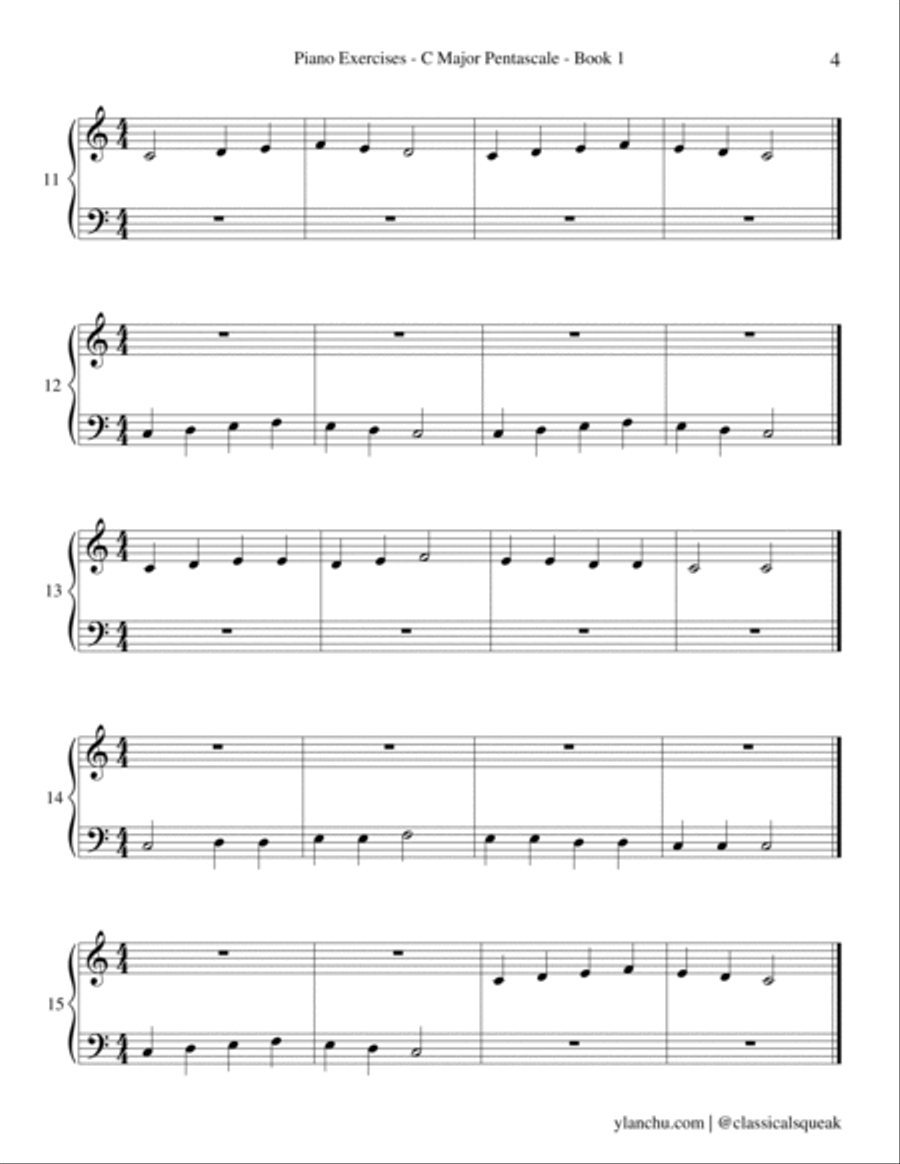 Beginner Piano Exercises - Sight Reading C Major Pentascale Book 1 (Digital PDF Download) Piano Method scores gallery preview page 5