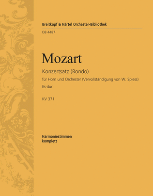 Book cover for Concert Rondo in E flat major K. 371