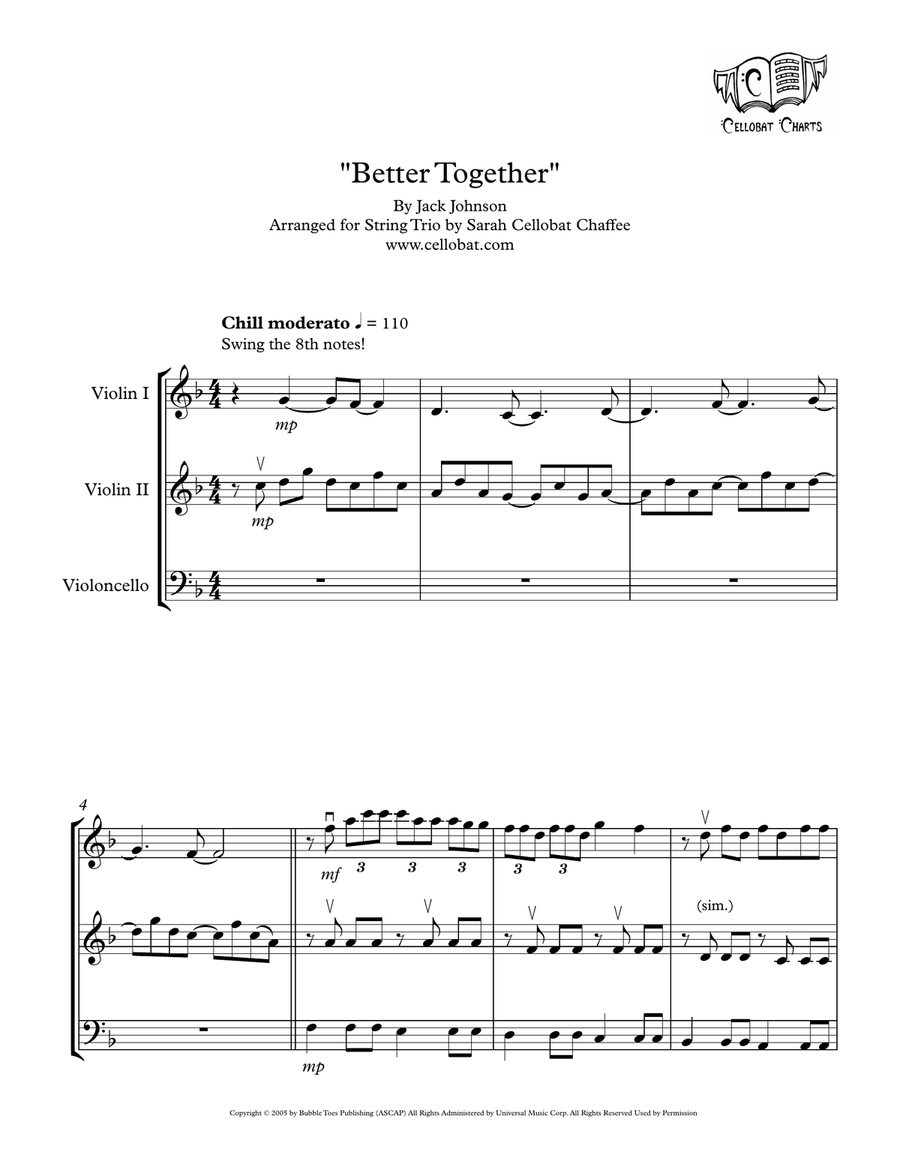 Better Together String Trio scores gallery preview page 1