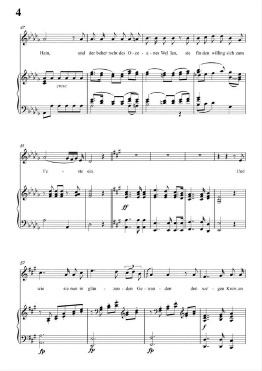 Schubert-Uraniens Flucht(Urania's Flight),D.554 in bG for Vocal and Piano Voice scores gallery preview page 5