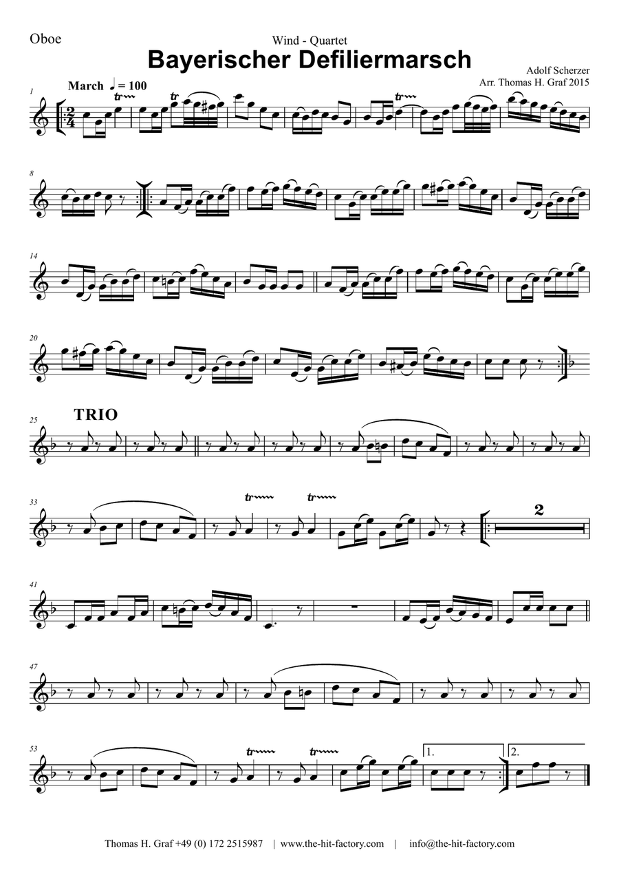 Bayerischer Defiliermarsch - German March - Oktoberfest - Wind Quintet Woodwind Quintet scores gallery preview page 5