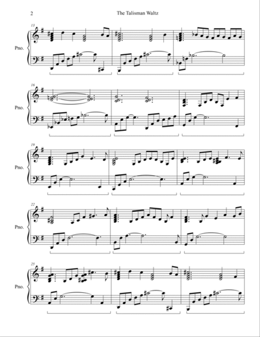 The Talisman Waltz Piano Solo scores gallery preview page 2