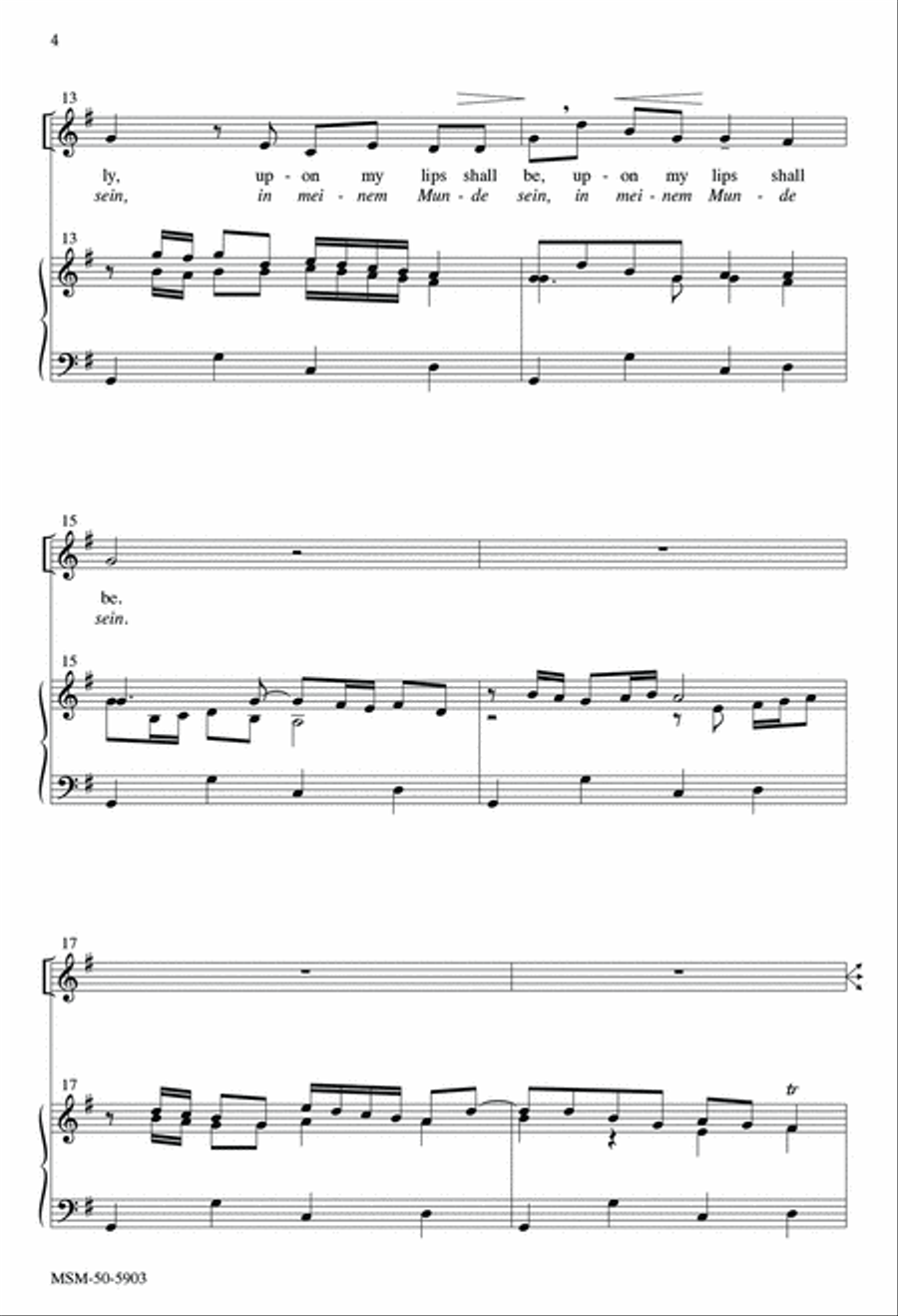 Oh, I Will Praise the Lord/ Ich will den Herrn loben SSA scores gallery preview page 4
