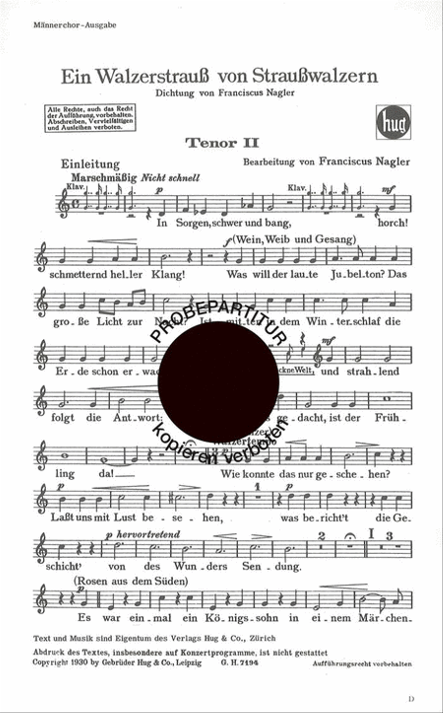 Walzerstrauss Men's Choir scores gallery preview page 1