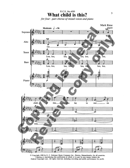 Christmas Trilogy: 2. What Child Is This? (Choral Score)